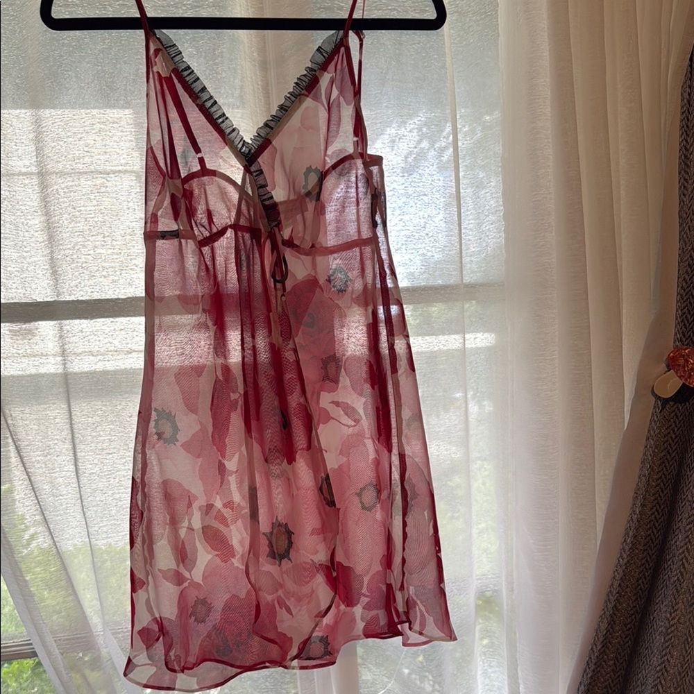 Jones New York Red Sheer Babydoll Lingerie